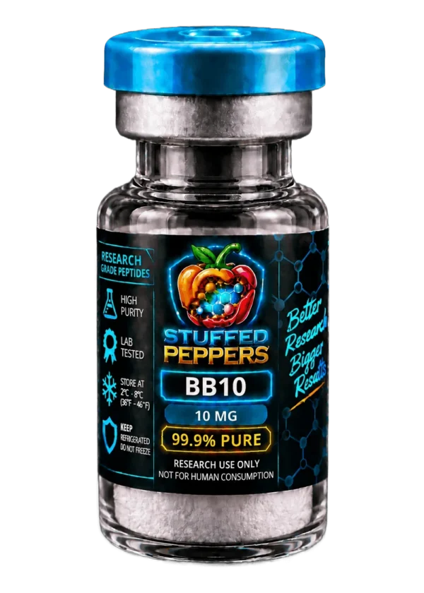 Stuffed Peppers BPC-157 + TB-500 blend 10mg research peptide vial